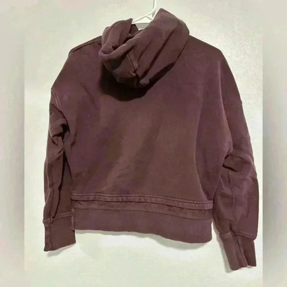 Lululemon Warm Down Hoodie Cotton Pullover Long Sleeve Pelt Purple Plum Sz 4 - Picture 5 of 7